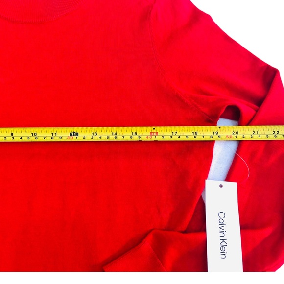 NWT Calvin Klein Sz Medium Red Mock Neck Pullover - Picture 9 of 10
